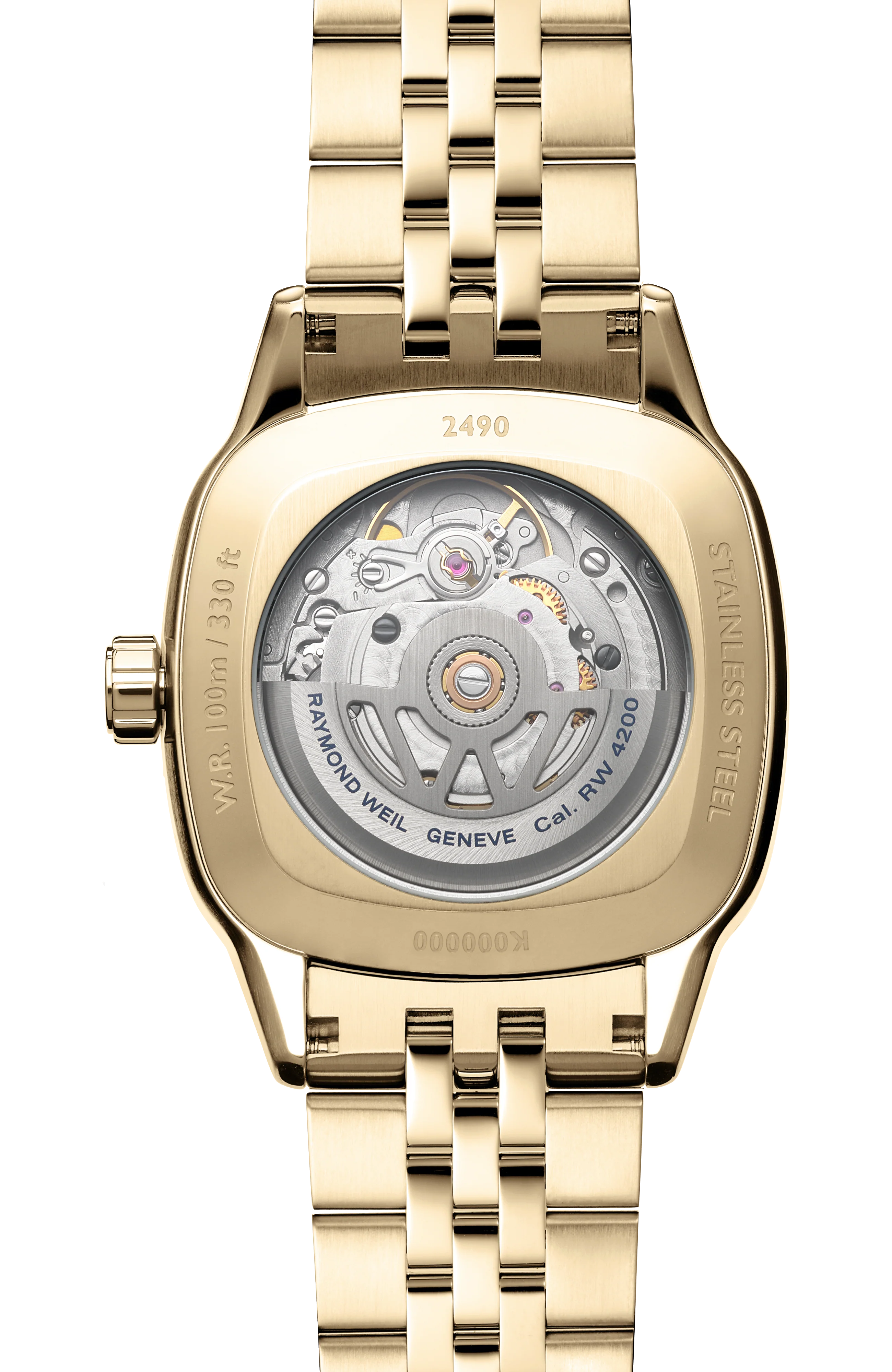 Freelancer Automatic Stainless Steel Yellow Gold PVD Cushion Shape Watch, 34 x 34 mm - Image 3