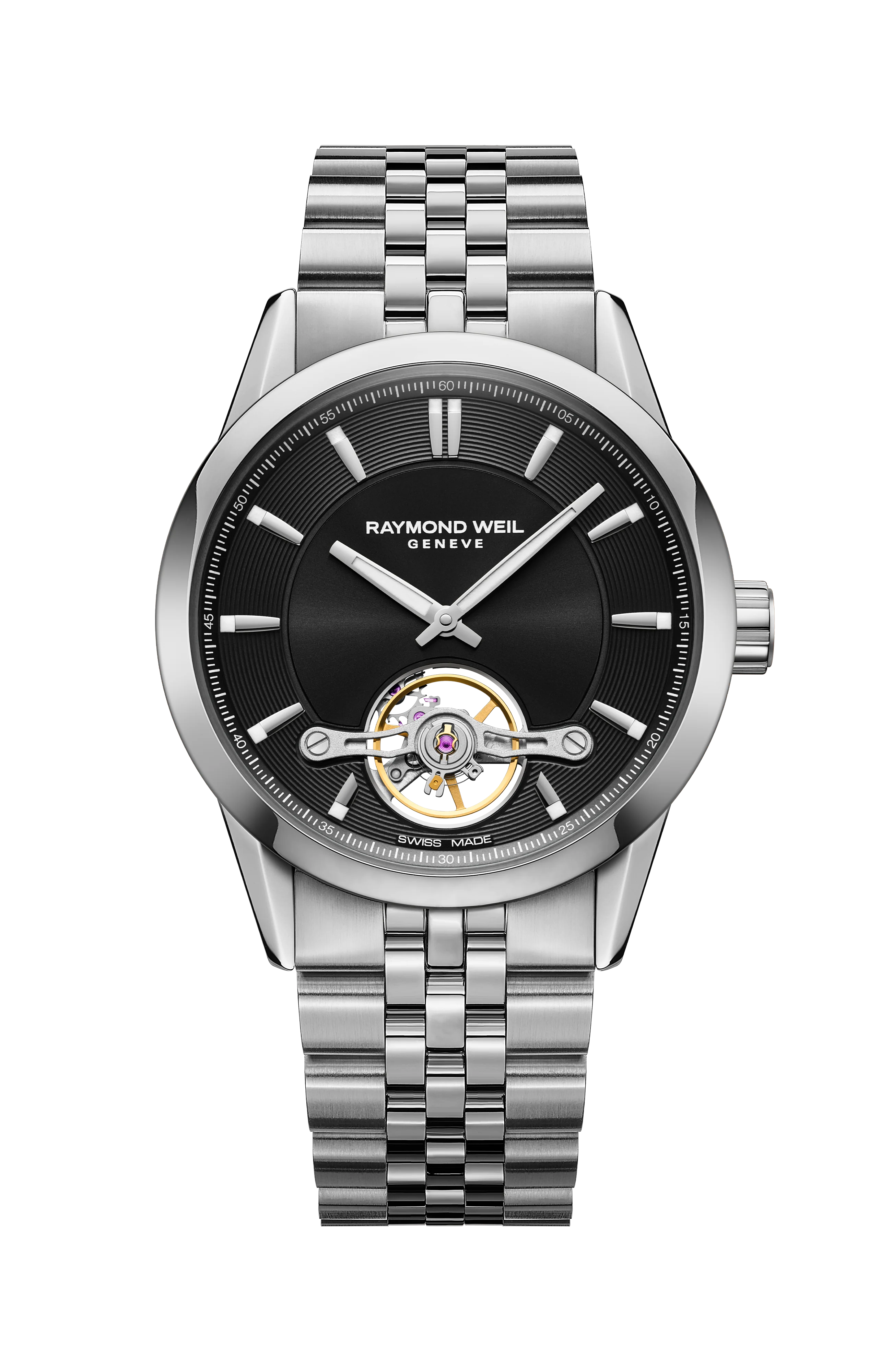 Freelancer Calibre RW1212 Men's Automatic Black Steel Watch, 42 mm