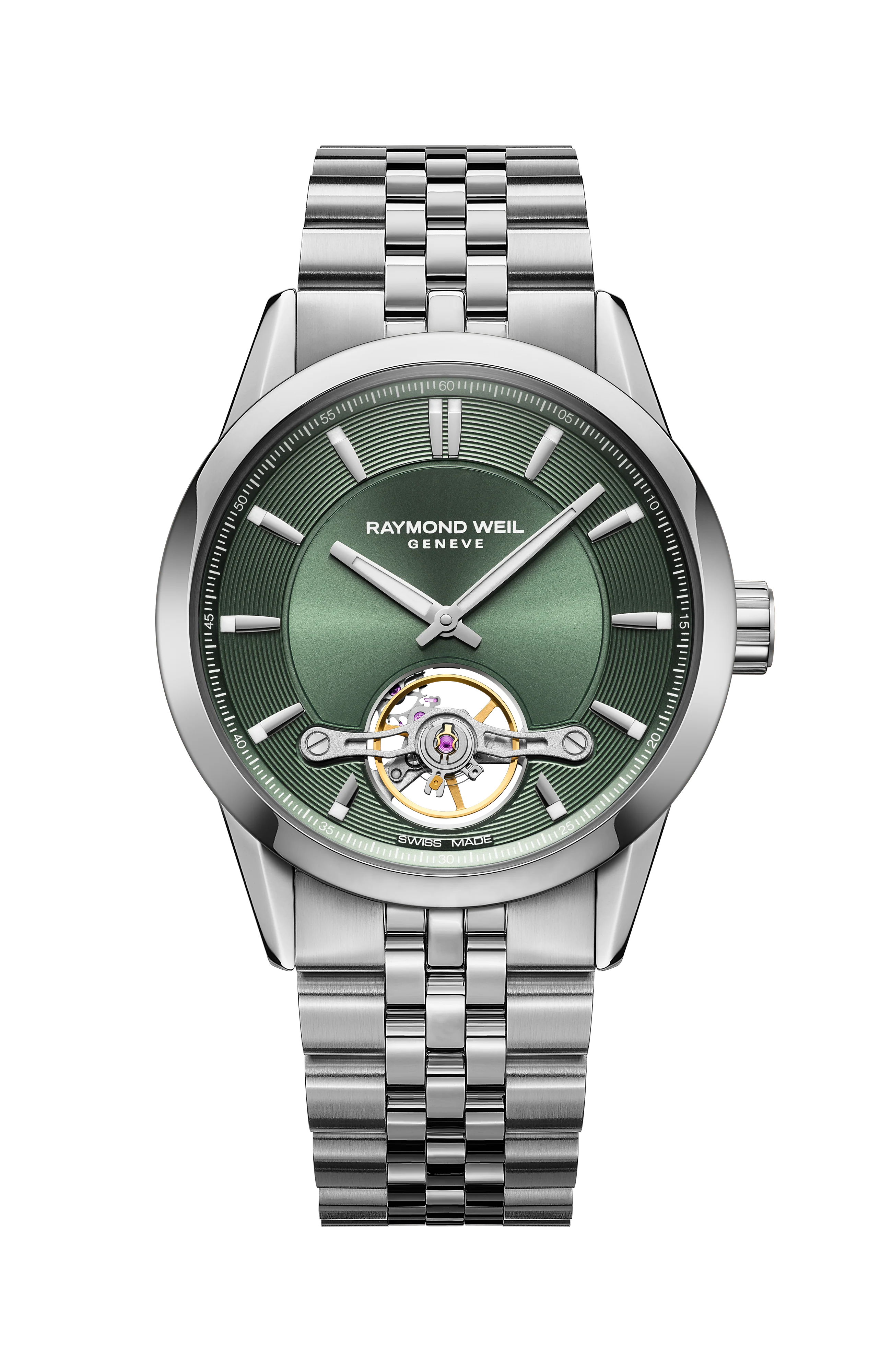 Freelancer Calibre RW1212 Men's Automatic Green Steel Watch, 42 mm