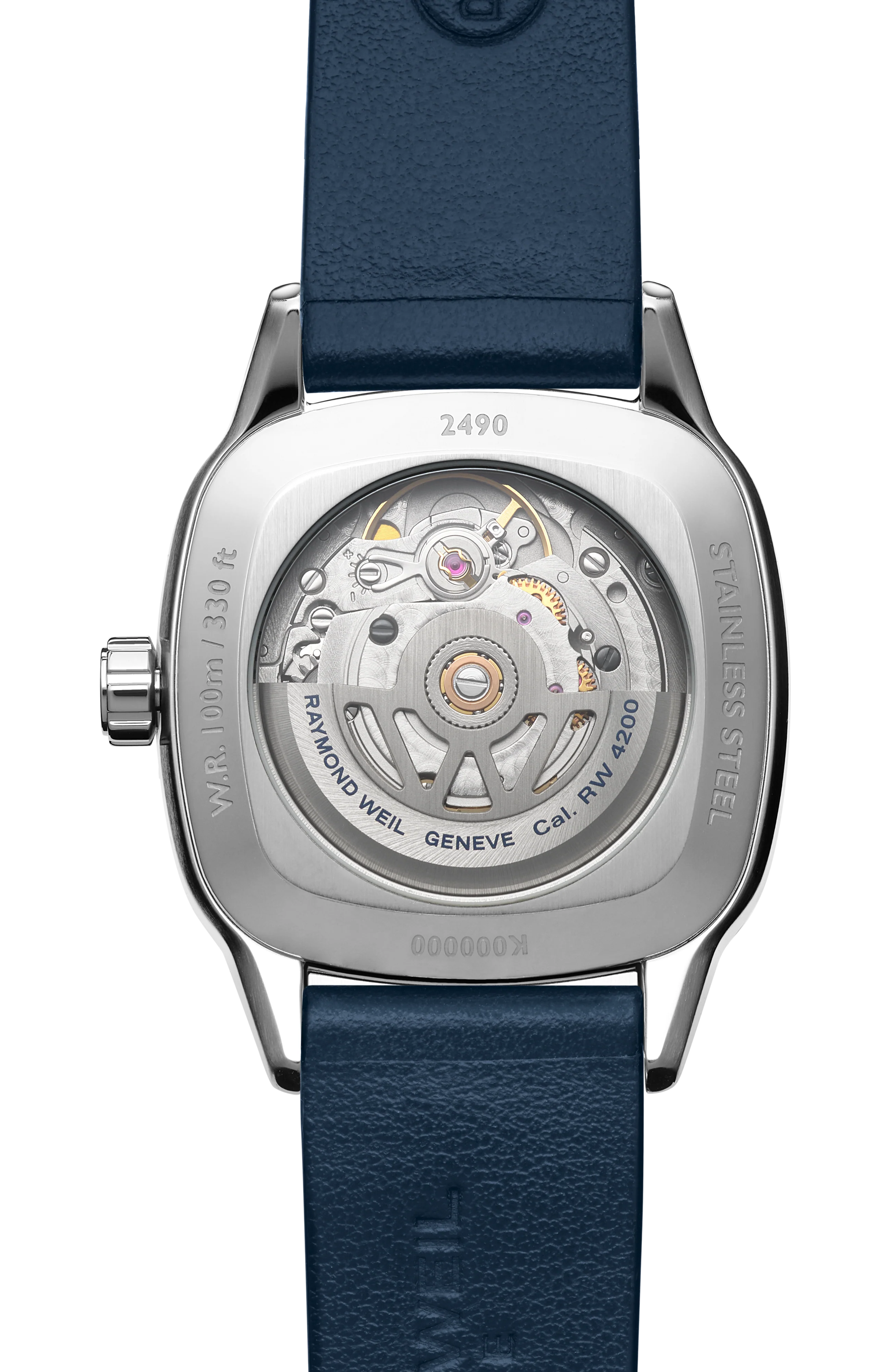 Freelancer Ladies Automatic Blue Dial Leather Cushion Shape Watch, 34 x 34 mm - Image 3