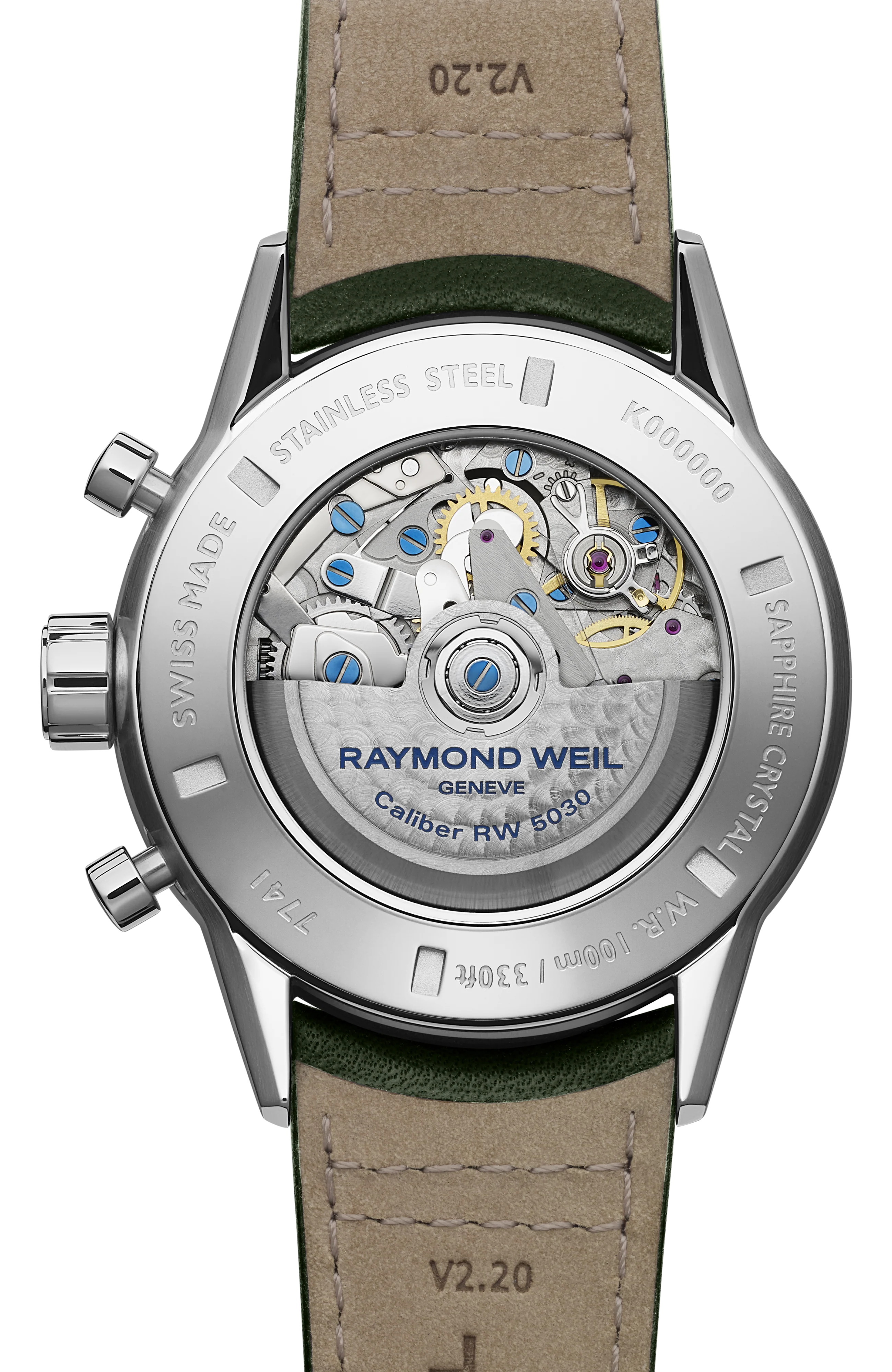Freelancer Men's Automatic Chronograph Green Leather Watch, 43 mm - Image 3