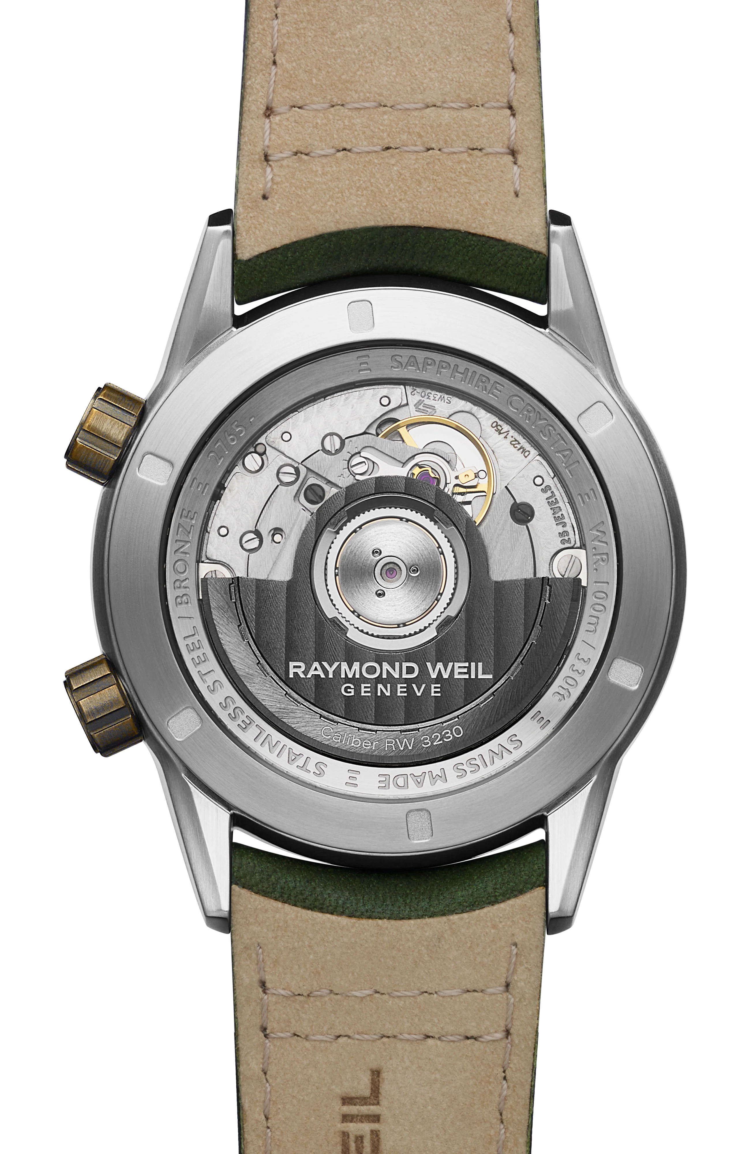 Freelancer Men's GMT Worldtimer Green Leather Automatic Watch, 41 mm - Image 3