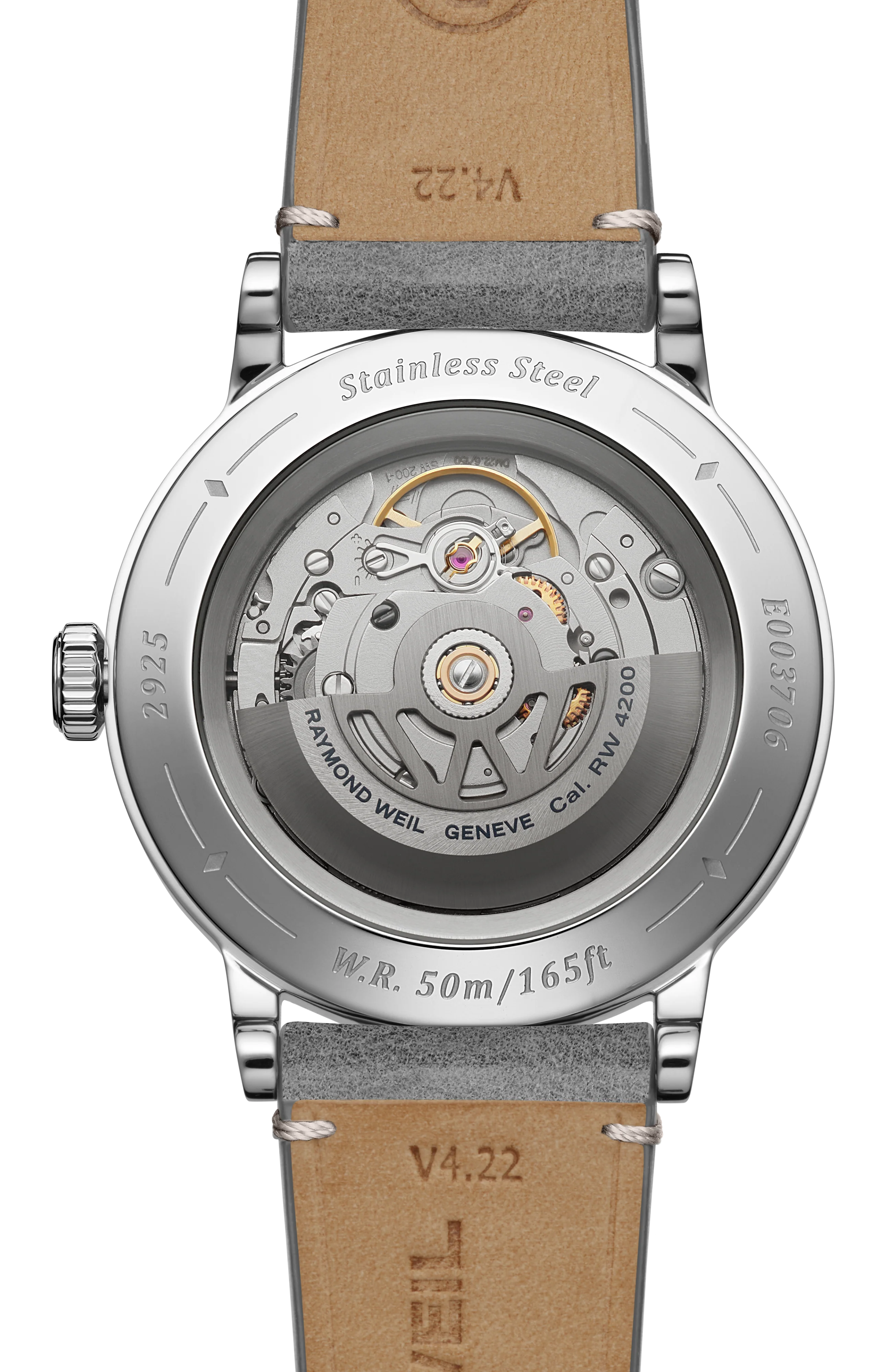 Millesime Men's Automatic Grey Leather Strap Watch, 39 mm - Image 3