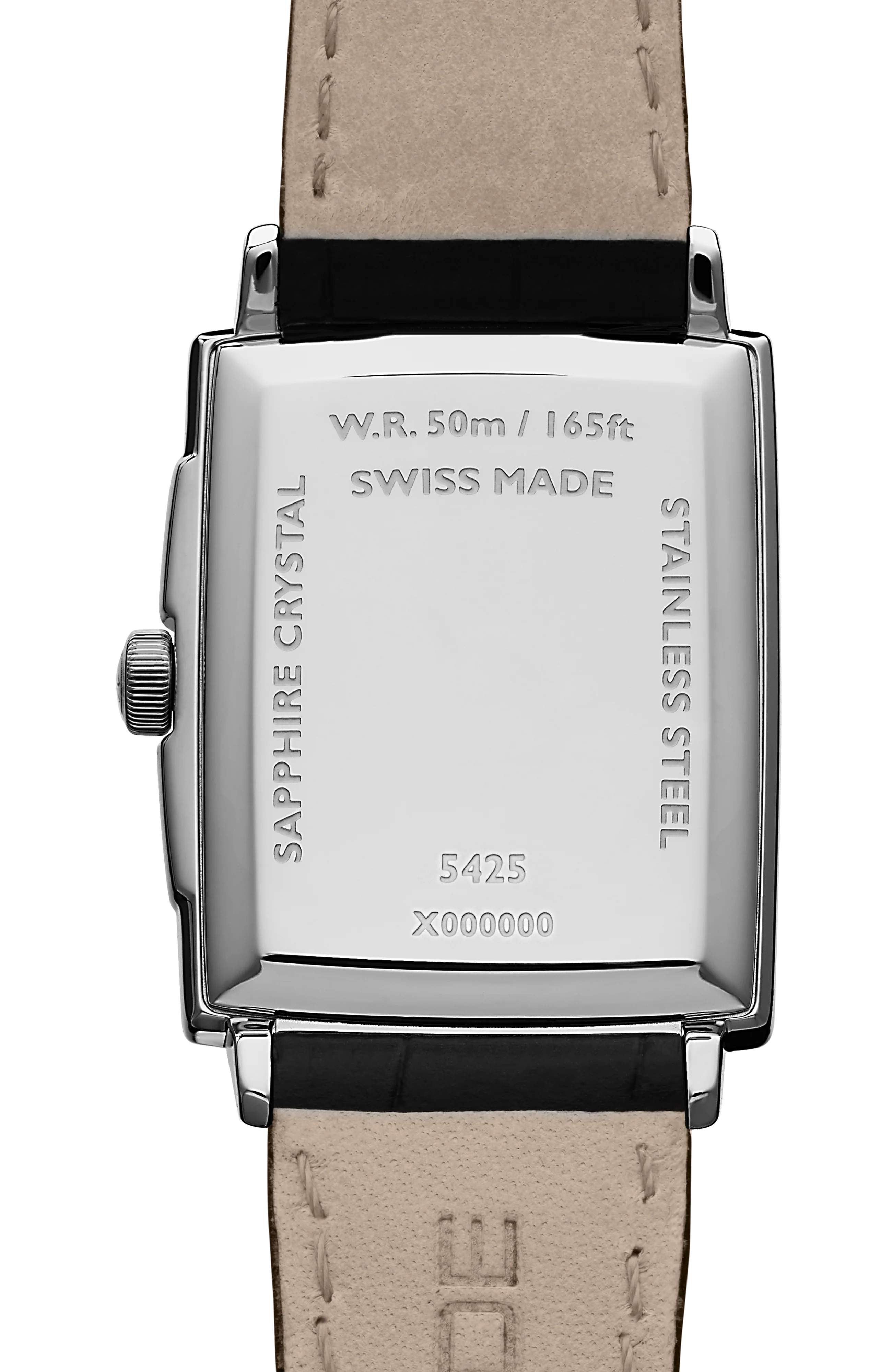 Toccata Men's Stainless Steel Leather Square Quartz Watch, 37 x 29 mm - Image 3
